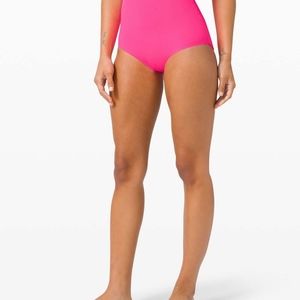 Lululemon Calm Tides High Waisted Seersucker swim bottoms